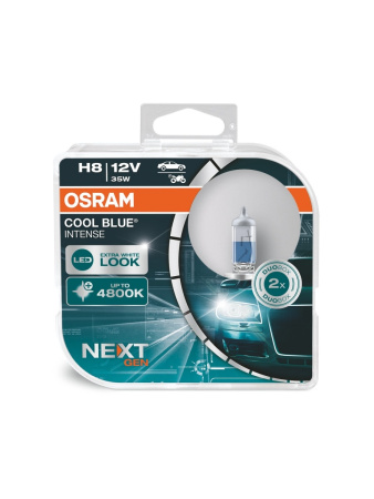 Галогенная лампа Osram H8 12V 35W PGJ19-1 Cool Blue Intense Next Gen DuoBox 64212CBN-HCB