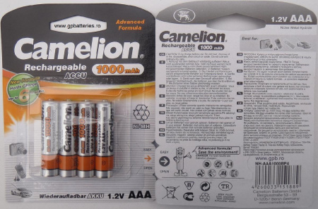Аккумулятор Camelion R03 1000mA*h BP2
