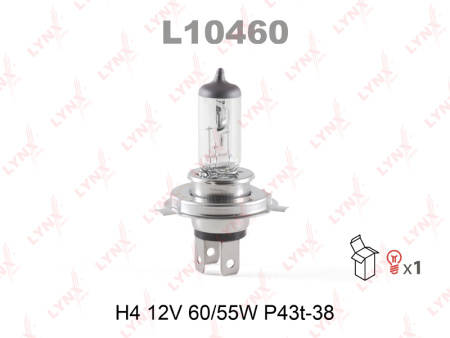 Галогенная лампа LYNXauto H4 12v 60/55W P43T-38 L10460