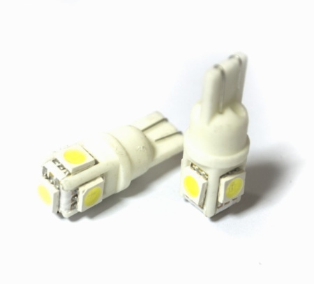 Светодиодная лампа T10 (W5W) Ceramic 5050 - 5 SMD Белый