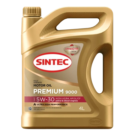 Моторное масло Sintec Premium 9000 SAE 5W30 ACEA A3/B4 4л 600103