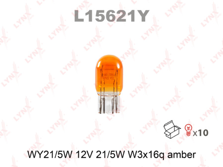 Лампа накаливания LYNXauto WY21W/5W 12V AMBER L15621Y