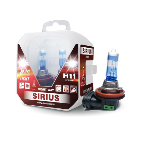 Галогенная лампа AVS H11 Sirius Night Way Box 3700К 12V 55W A78945S