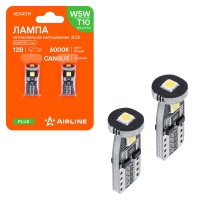 Лампa светодиодная Airline T10 (W5W) 12В 3LED Белая обманка CANBUS биполярная AEAR319