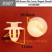 0307 Автокрепеж для Alfa Romeo, Fiat, Lancia, Peugeot, Renault