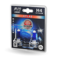 Галогенная лампа AVS H4 Atlas 5000К 12V 60/55W (A78569S) блистер 2шт