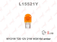 Лампа накаливания LYNXauto WY21W 12V (W3x16d) L15521Y