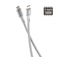 Дата-кабель Olmio PD100 Type-C - Type-C USB2.0 1.2м, ткань, белый 041660