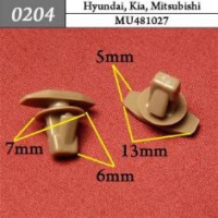 0204 Автокрепеж для Hyundai, Kia, Mitsubishi