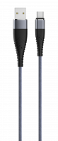 Кабель Olmio Solid USB 2.0 - Type-C 1.2м 2.1A усиленный цвет титановый 039050