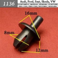 1136 Автокрепеж для Audi, Ford, Seat, Skoda, Volkswagen
