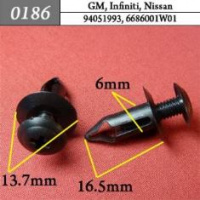 0186 Автокрепеж для GM, Infiniti, Nissan