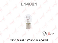 Лампа накаливания LYNXauto P21/4W 12V BAZ15D L14021