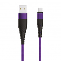 Кабель Olmio Solid USB 2.0 - Type-C 1.2м 2.1A усиленный цвет индиго