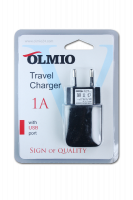 Сетевое зарядное устройство 1USB 1A чёрный Olmio