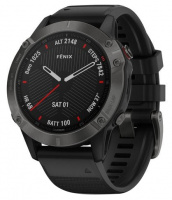 Часы Garmin Fenix 6 Sapphire, серый с черным ремешком (010-02158-11)