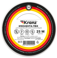 Изолента ПВХ Kranz 0.13*19мм, 25м, черная KR-09-2206