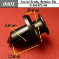 0801 Автокрепеж для Acura, Honda, Hyundai, Kia
