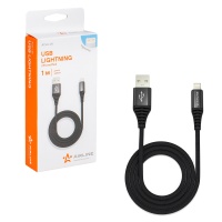 Кабель Airline Кабель USB - Lightning 1м черный нейлоновый ACH-I-24