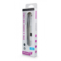 Кабель Partner USB 2.0 - microUSB/Appple 8pin 2в1 1м 2.1A плоский белый