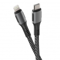 Кабель Olmio USB2.0 Type-C - Lightning 1.2м усиленный цвет черный 041631