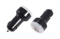 Автозарядка в прикуриватель 2хUSB с индикацией (АЗУ) (1000 2100mA) черная