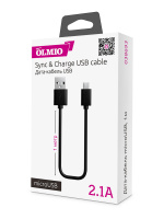 Кабель Olmio USB 2.0 - microUSB 1м 2.1A черный 038693