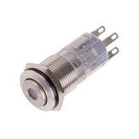 Кнопка антивандальная Rexant Ø16 12В Фикс (5с) ON-OFF/OFF-ON красная (A-16-C4)