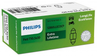 Лампа накаливания Philips C10W 12V (SV8.5) 30мм LongLife EcoVision