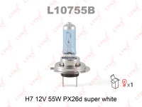 Галогенная лампа LYNXauto H7 Super White 12v 55W PX26D L10755B