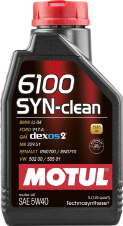 Моторное масло Motul 6100 Syn-Clean 5w40 C3 SN 1л