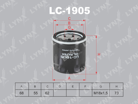 Масляный фильтр LYNXauto LC-1905