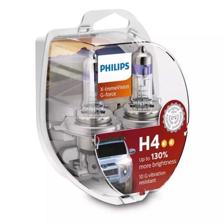 Галогенная лампа Philips H4 X-Treme Vision G-Force 12V- 60/55W (P43t) 12342XVGS2