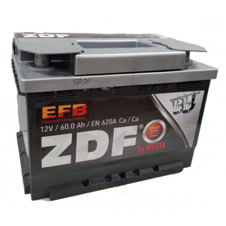 Автомобильный аккумулятор ZDF EFB 6CT-60 (низкий, обратная)