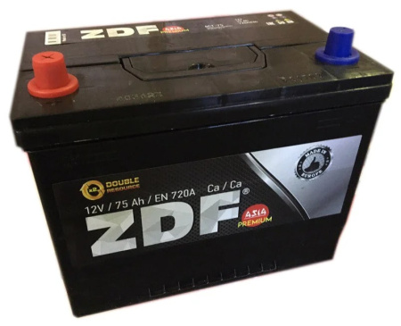 Автомобильный аккумулятор ZDF Premium ASIA 75Ач (обратная)