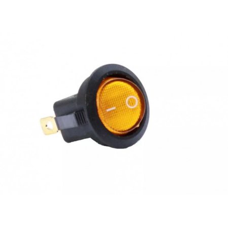 Выключатель-кнопка 12V 20А круглая желтая с подсветкой (3конт.) ON-OFF Nord YADA 905478