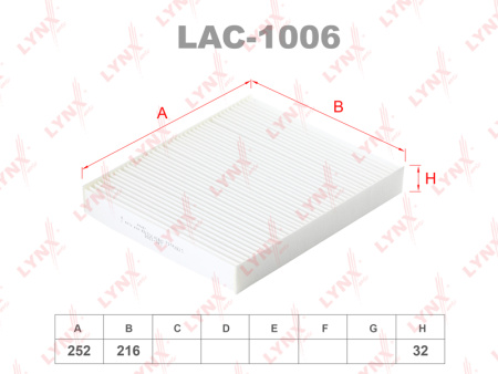 Салонный фильтр LYNXauto LAC-1006