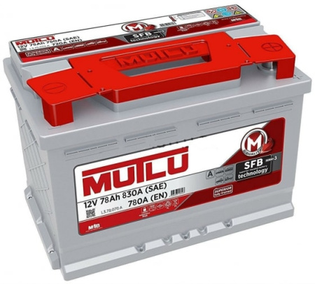Автомобильный аккумулятор Mutlu SFB M3 6СТ-78.0 L3.78.078.A (обратная)