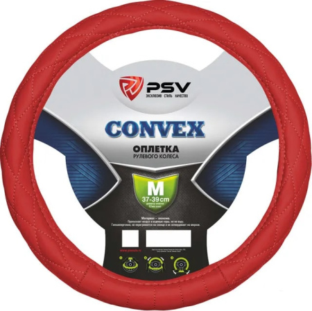 Оплетка на руль PSV Convex красный, размер М