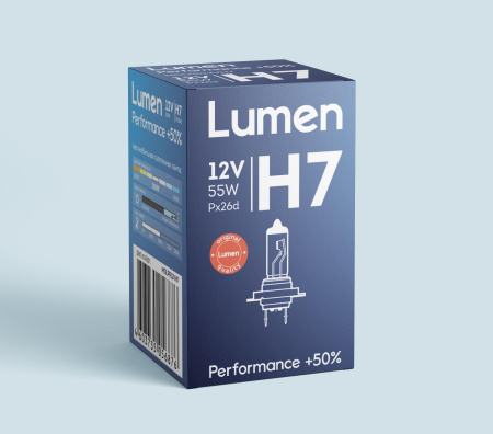 Галогенная лампа Lumen H7 Performance  50% 12V-55W PX26d