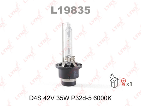 Ксеноновая лампа LYNXauto D4S 12V 35W P32d-5, 6000K L19835