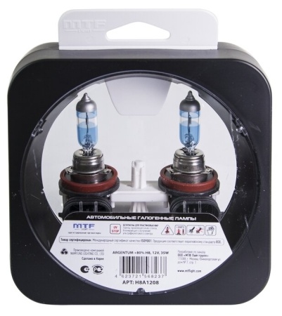 Галогенная лампа MTF Light Argentum  80% H8 12V 35W H8A1208 в интернет-магазине 12 Вольт