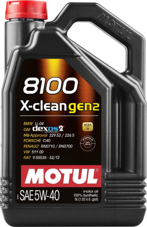 Моторное масло Motul 8100 X-Clean 5w40 GEN2 C3 5л 109762