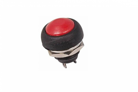 Выключатель-кнопка Rexant 1А (2с) (ON)-OFF Б/Фикс красная Micro (PBS-33В) индивидуальная упаковка