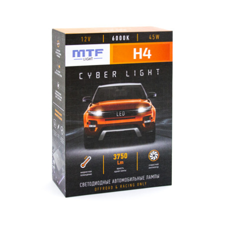 Светодиодная лампа MTF Light Cyber Light LED H4 6000K 3570Lm 12V DP04K6