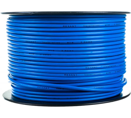 Монтажный кабель ПГВА Rexant 1*2.5мм² Cu синий