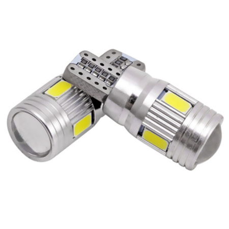 Светодиодная лампа T10 (W5W) 5630 - 10 SMD - Lens - CAN-Bus Белый