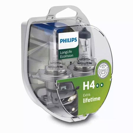 Галогенная лампа Philips H4 12V 60/ 55W (P43t) Long Life Eco Vision