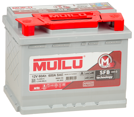Автомобильный аккумулятор Mutlu SFB M3 L2.60.054.A - 12V 60Ач 540 (EN) (обратная)