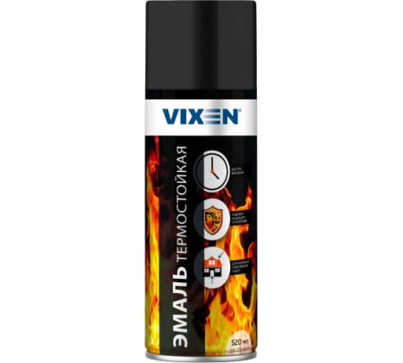 Краска VIXEN термостойкая черная 520мл VX53002